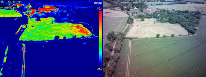 ©N. POIRIER/TRACES Variation thermique des céréales dans un champ